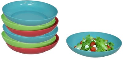 Gerimport Picknick/camping borden set - 6x stuks - multi kleuren - kunststof - herbruikbaar