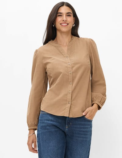 Brax Dames Blouse  Style VIOLET walnut, beige, maat 34