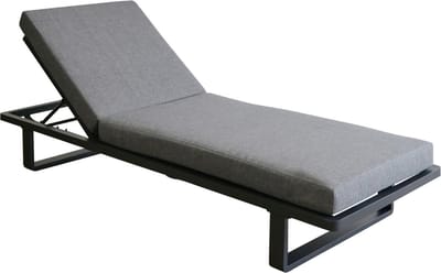 Ligbed Sint Maarten | met kussen | Black | Aluminium & Textileen