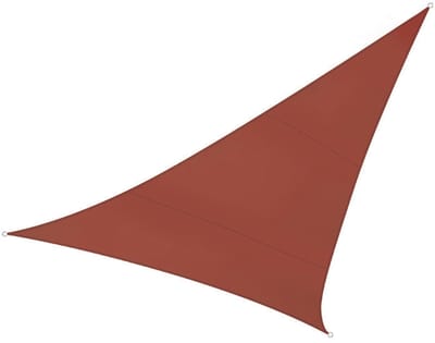 Dailygoods- Schaduwdoek Driehoekig 5x5x5 m - Waterafstotend Polyester 160 g/m² - UV-bescherming 90% - Ademend Zonnedoek - RVS O-ringen - Terracotta - Zonnescherm