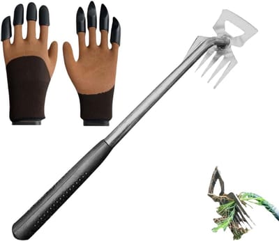 Ergonomische Tuinhandschoenen en 5-Kleurige Tuingereedschap Set voor Zware Grond, Bloembedden en Potplanten met 4-Klauwen en Antislip Ontwerp