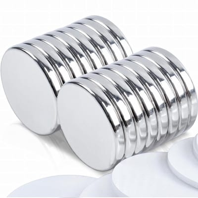 Sterke Neodymium Magneten Set van 16 - 20 x 3 mm Zelfklevende Ronde Magneten voor Whiteboard, Fridge, Creatieve Projecten en Kantoorgebruik