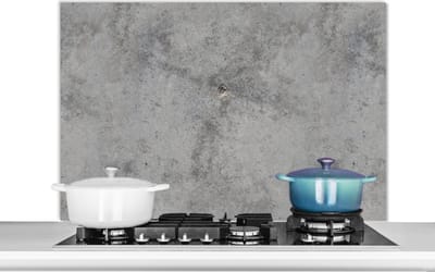 Spatscherm keuken 100x65 cm - Kookplaat achterwand Beton - Grijs - Patronen - Muurbeschermer - Spatwand fornuis - Hoogwaardig aluminium