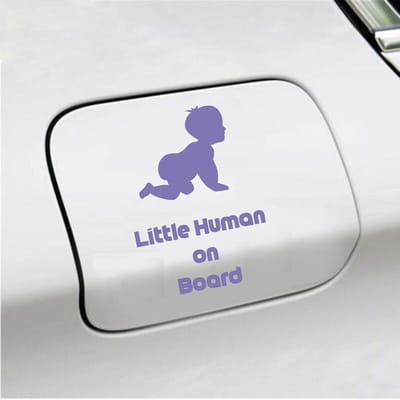 Bumpersticker - Little Human On Board - 10 X 15 - Paars