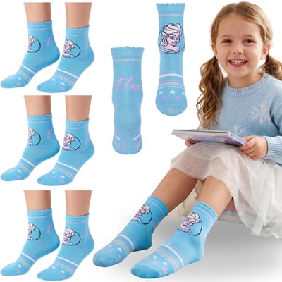 DISNEY Frozen Set sokken, drukvrije lange meisjessokken – set van 3 paar, OEKO-TEX