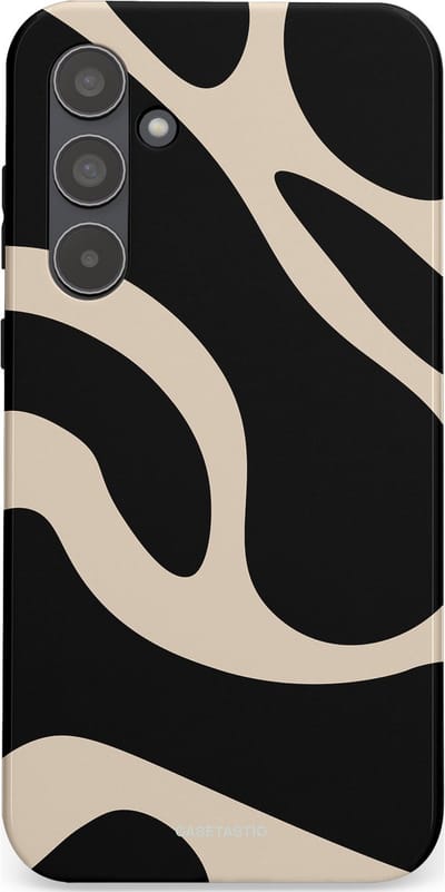 Casetastic hoesje geschikt voor Samsung Galaxy A55 - Dubbellaagse bescherming - Zwart Zand Organische Golven - Fashion Case - Zwart Zand
