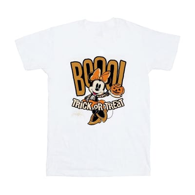 Disney Dames/Dames Boo Trick Or Treat Minnie Mouse Katoenen Vriendje T-shirt (Wit)