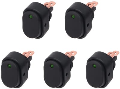 SPHProducts - Waterdichte LED Tuimelschakelaar - 12V AAN/UIT - Geschikt voor Auto en Boot - Groen - 3 Pins - Ideaal voor aanpassingen