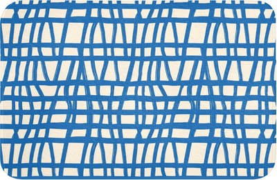 Badmat 60x40 cm - Antislip - Ruitpatroon - Blauw - Crème - Badmatten voor badkamer - Badkamermat - Douchemat - Badkamer mat
