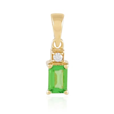 Cavill - Zilveren Hanger Verguld - Lemshuku Tsavoriet 0,52 ct en Zirkonia 0,046 ct - Achthoekige Edelsteen 925 Sterling Zilver - Handgemaakte Sieraden