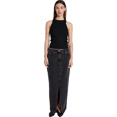 Lange denim damesrok Norr Hannali