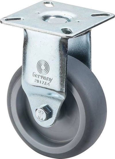 Bokwiel 100mm Rubber Grijs