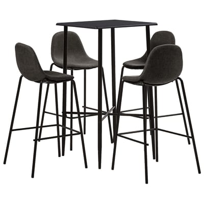 vidaXL - 5-delige - Barset - stof - donkergrijs