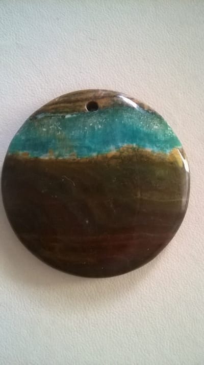 Gemstones-natural natuursteen hanger handgeslepen cabochon chalcedoon 4 x 4 x 0,3 cm 17g