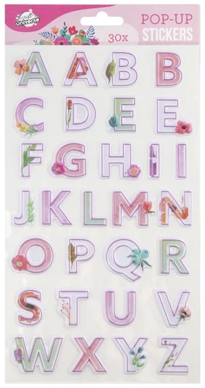 3D Alfabet Stickers voor Volwassenen en Kinderen Roze/Paars - Letter Stickers - Plakletters Alfabet