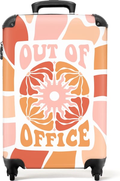 NoBoringSuitcases.com - Oranje koffer dames voor op reis - Past binnen 55x40x20 cm / 55x35x25 cm - Cadeau vrouw origineel - Trolley handbagage vrouwen - Valiezen met wieltjes volwassenen - Flightcase - Reiskoffer op wielen - Rolkoffer lichtgewicht