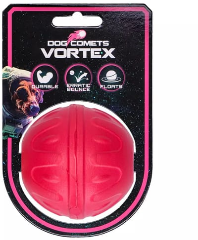 Dog Comets Hondenbal - Ø 7 cm - Hondenspeelgoed Reflecterend en Drijvend - Apporteerspeelgoed - Roze - Vortex