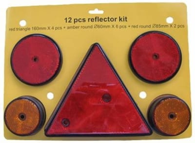 Dragon-Tools Aanhanger Reflectoren - Rond & Driehoek - Rood - 12 delig