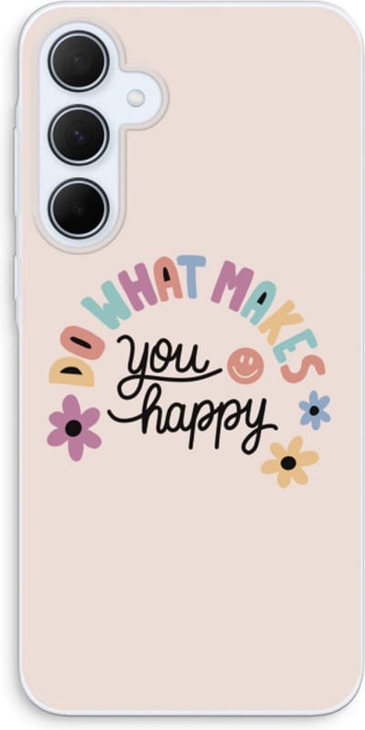 Case Company® - Hoesje geschikt voor Samsung Galaxy A35 hoesje - Happy days - Soft Cover Telefoonhoesje - Bescherming aan alle Kanten en Schermrand