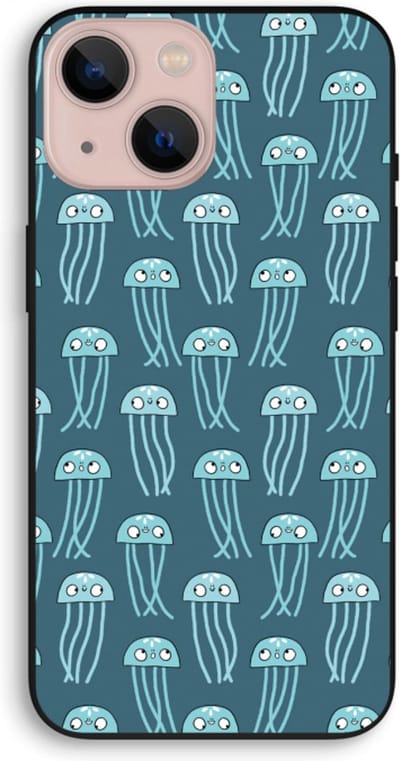 Case Company® - Hoesje geschikt voor iPhone 13 mini hoesje - Kwallie - Biologisch Afbreekbaar Telefoonhoesje - Bescherming alle Kanten en Schermrand