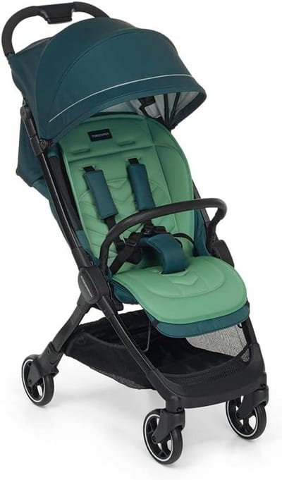 Kinderbuggy Lichtgewicht - Reisbuggy Compact - Onderweg Comfort - Automatische Zelfsluiting - Tot 22 kg - Groen