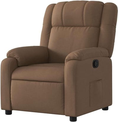 Relaxstoel met Voetensteun - Fauteuil Leunstoel - Ontspannen Thuis - Handmatig Verstelbaar - 77 x 95 x 99 cm - Bruin