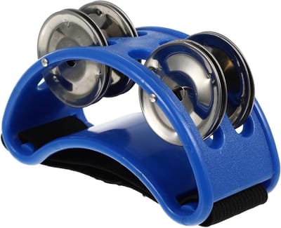 Staande Tamboerijn - Slaginstrument Kinderen - Muziek Optredens - Handsfree Spelen - 2 Stuks - Blauw