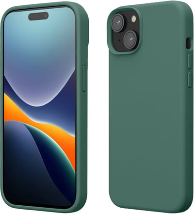 kwmobile Case voor iPhone 15 - Slank TPU-Hoesje met Zachte Afwerking - In dennengroen