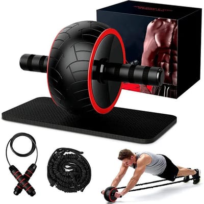 Buikspiertrainer Verbreed Stille Afneembare Ab Wheel Combo Kit Kernkrachtoefening Geschikt voor Home Gym Fitnessapparatuur