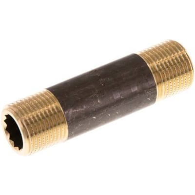 G 3/8'' Messing Dubbele Pijpnippel 16 Bar DIN 2982 - 60mm