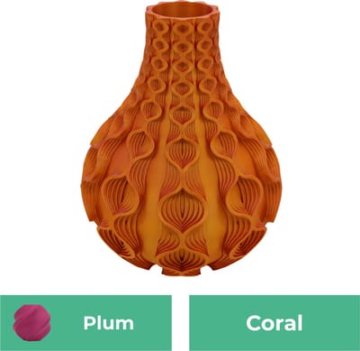 Coral organische vaas – Decoratieve vaas - Plum - 3d geprinte vaas – geschikt voor droogbloemen - 20CM