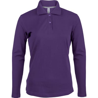 Kariban Damespolo lange mouwen K244 - purple - M