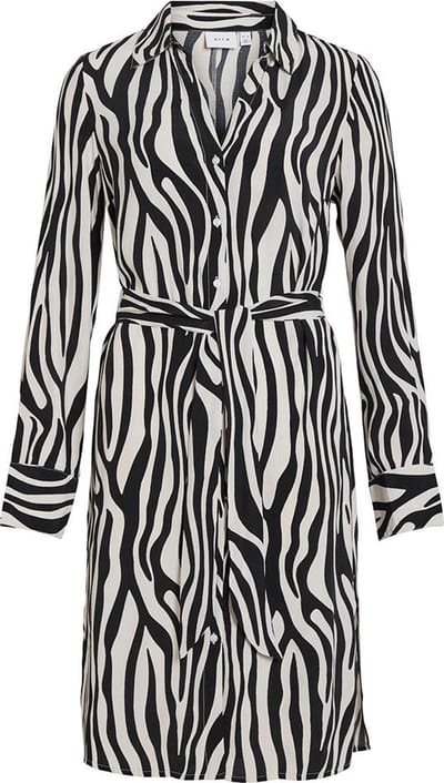 Vila - 14084529 - VIFINI L/S MIDI SHIRT PANTERPRINT DRESS - NOOS
