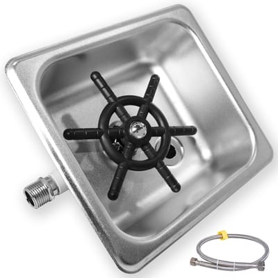 Automatische Glasspoeler - Aanrecht Reiniger - Efficiënt Glazen Wassen - 5 Hogedruk Sproeiers - 17.5 x 16 cm - Grijs