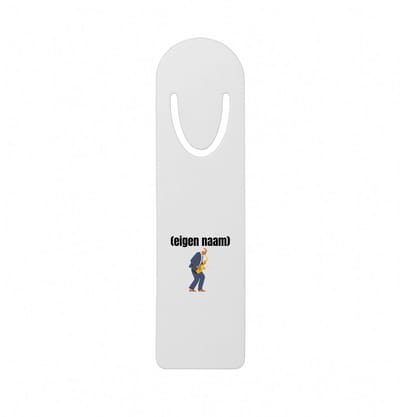 Hacebo® - man met saxofoon met eigen naam metalen boekenlegger - Muziek - muziek liefhebbers - iemand die houdt van saxofoons - verjaardag - cadeau - kado Bladwijzer boekenleggers - 12.7 cm x 3.2cm