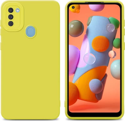 Cadorabo Hoesje geschikt voor Samsung Galaxy A11 / M11 in FLUID GEEL - Beschermhoes gemaakt van flexibel TPU silicone Cover Fluid Case