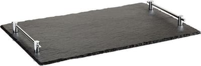 Horeca Products Plateau "Hochstapler" - Natuursteen - 1/1GN - Verchroomde handgrepen