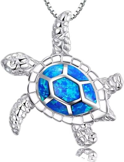 Schildpad Ketting voor Dames – Boho Opal Look Sieraad – Romantische Mode Ketting – Cadeau voor Dames en Meisjes – Geschikt voor Feesten, Bruiloften en Dagelijks Gebruik
