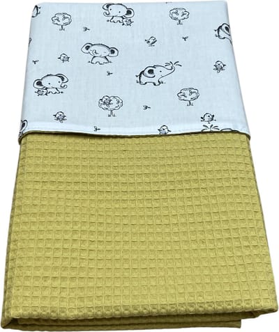 baby deken kinderwagen deken wieg deken dusty yellow olifantjes 60 x 90 cm