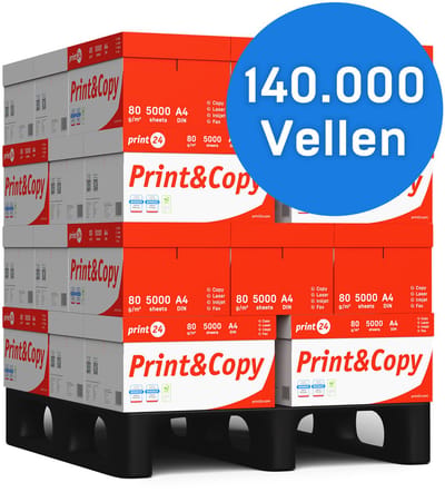Printpapier Kopieerpapier 140000 vel 28 x 5000 A4 Premium Hoogwit CIE 160 Testwinnaar PEFC gecertificeerd