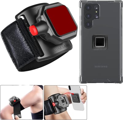 Sportarmband Met Magneet met Backcover Hoesje Geschikt voor: Samsung Galaxy S25 Ultra - Polsband - Sportband - Hardloop Armband - Bevestiging Pols of Arm - Hardlopen - Hardloopband
