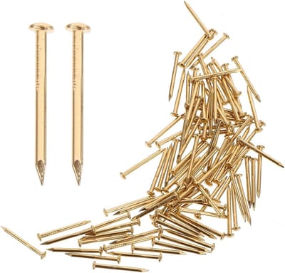 Koperen Spijkers voor Meubels - 100 Stuks Decoratieve Spijkers voor Houtbewerking en Decoratie, Goudkleurige Spijkers voor Interieur en Tuinaccessoires