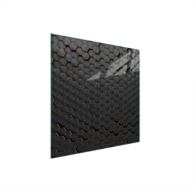 TMK ArtDeko Serie - Glazen Beschermplaat voor Fornuis - 50x52 cm - Zwart - Veilig en Hygiënisch