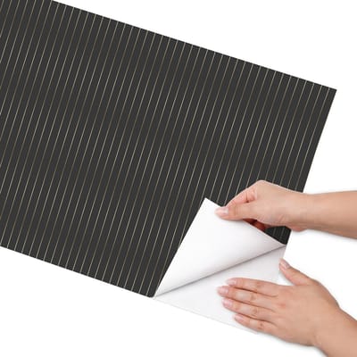 Coloray Meubel Wrap Folie - Zwart Meubelfolie - 50x100 cm - Plakfolie Meubels Elegante lijnen - Decoratiefolie Zelfklevend - Minimalist Meubelfolie - Meubelfolie Zelfklevend - Badkamer decoratie - Achtergronden en patronen
