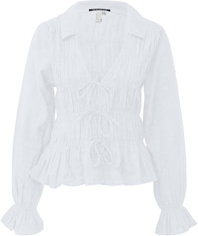 Blouse met smockdetails dames QS Regular Fit