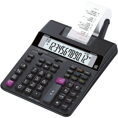 Casio HR 200 RCE Bureaurekenmachine met printer Zwart Aantal displayposities: 12 werkt op batterijen, werkt op het lichtnet (optioneel) (b x h x d)