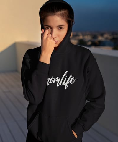 Moederdag Hoodie Momlife - Kleur Zwart | Maat XS | Moederdag Cadeautje Voor Mama's