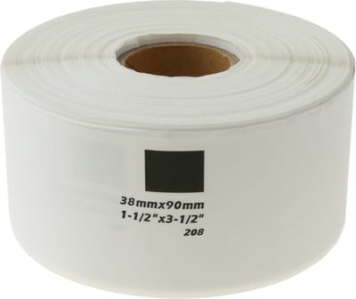 BeMatik - Rol met 400 zelfklevende etiketten compatibel met Brother DK-11208 DK-1208 38x90mm