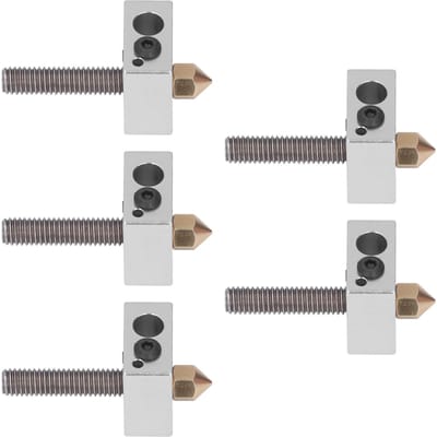 5 Set 3D Printer Hotend Messing Nozzle Keelbuis Verwarmingsblok Extruder Onderdelen voor Anet A8 A2 white