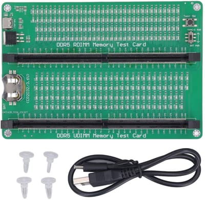 Dailygoods- Geheugentester LED-indicator - DDR5-geheugen - Testkaart - Eenvoudig te gebruiken - CR2032-batterij - Controleert slijtage en schade - Geheugenkaart